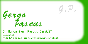 gergo pascus business card